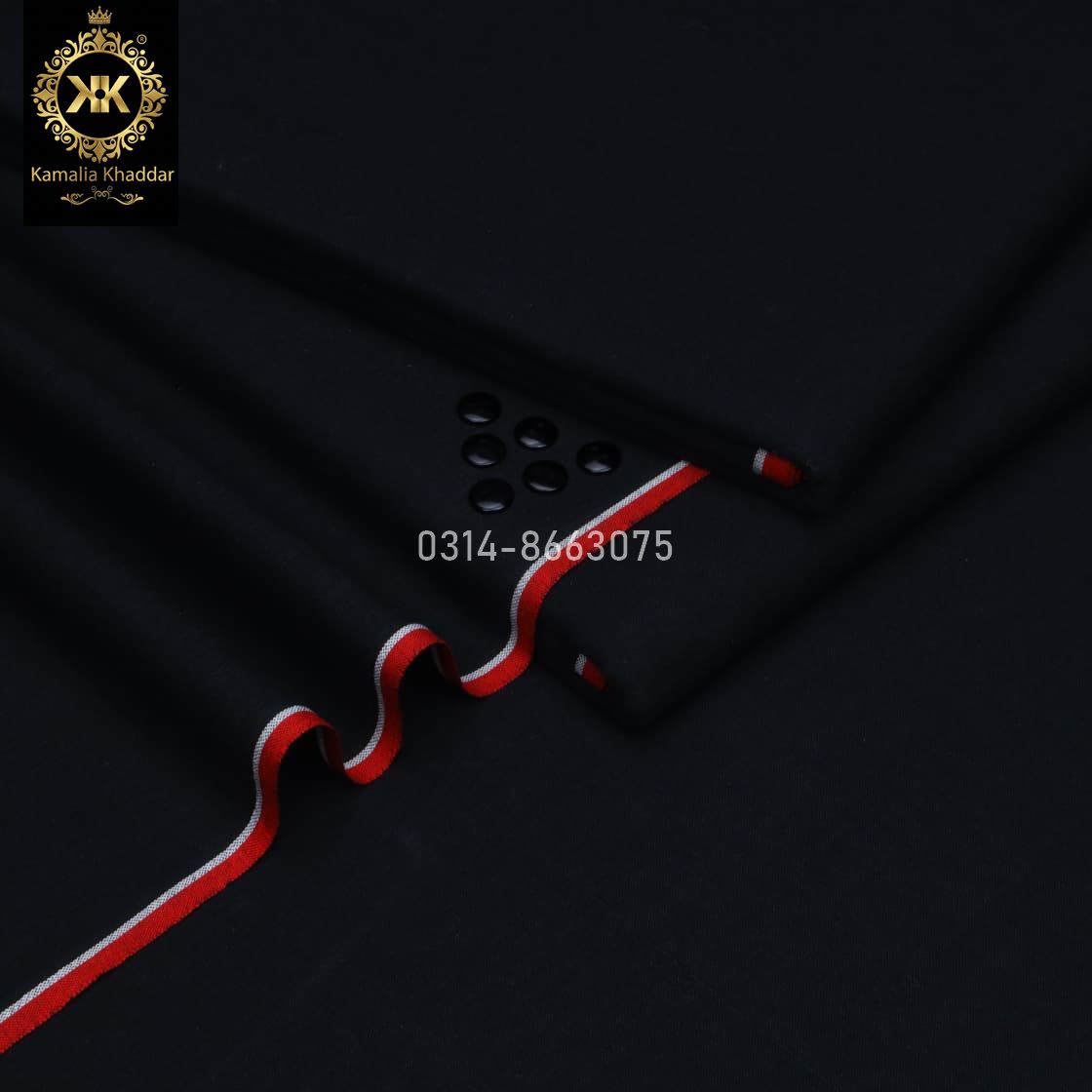 LK-211 Pure Black Premium Summer Lawn Khaddar